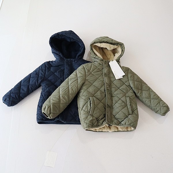 秋冬季男女童长袖加绒棉衣外套连帽拉链暗扣婴幼儿小中童棉袄X11