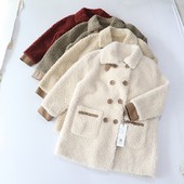 秋冬季 颗粒羊毛皮毛一体外套翻领纽扣宽松仿皮草上衣X11 女长袖