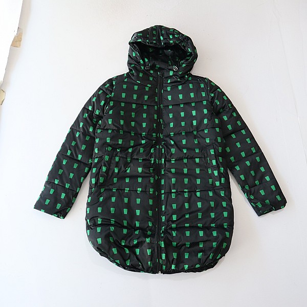 冬季女中长款长袖棉服外套连帽拉链宽松潮流时尚百搭棉衣X14