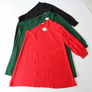 春夏季 斜肩连衣裙漏肩漏锁骨宽松垂感绵绸柔滑裙4X 女单袖