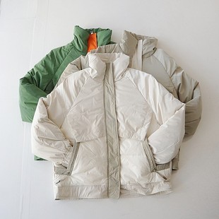 百搭保暖棉服X13 羽绒服外套立领拉链宽松拼色时尚 秋冬季 女长袖