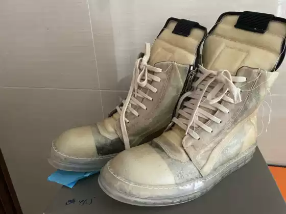 Dark Style Rick Owens Same Model Custom Ghost Transparent Leather Avant-Garde Dark Ro Inverted Triangle Dark Style