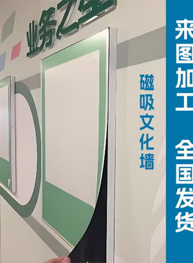 磁吸画框金属封边企业文化墙定制