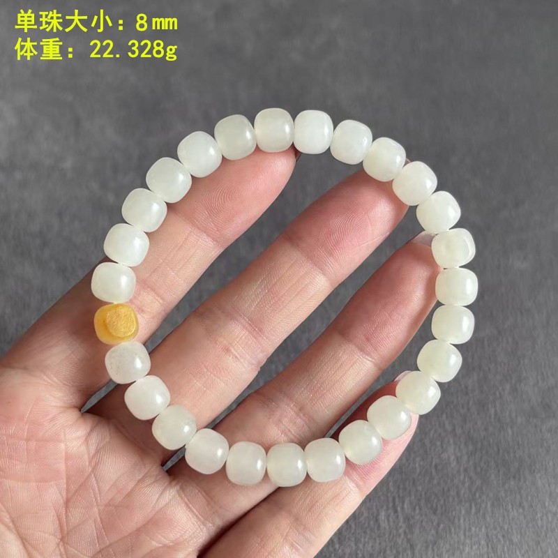 8毫米白玉籽料老型珠手串/手链