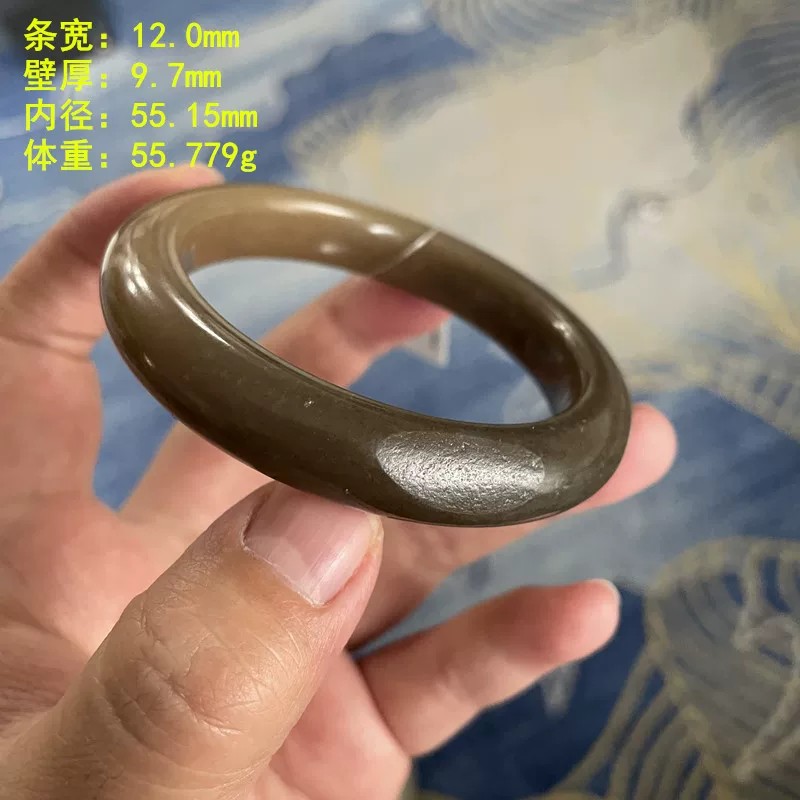 55.15稀有糖玉籽料手镯有原皮