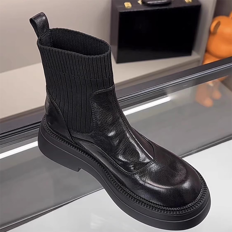 英伦风马丁靴女弹力袜子靴