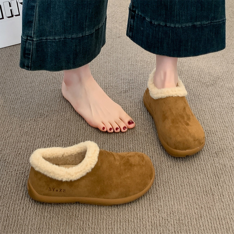 勃肯鞋女保暖棉鞋一脚蹬毛毛鞋