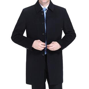 装新款男士全羊绒大衣中中长款老F9902年男冬装时尚百爸爸毛呢外