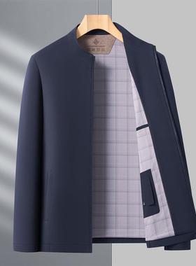 新春秋季男行立领夹克衫百款士搭商务休闲F21-W7中年爸爸政外套短