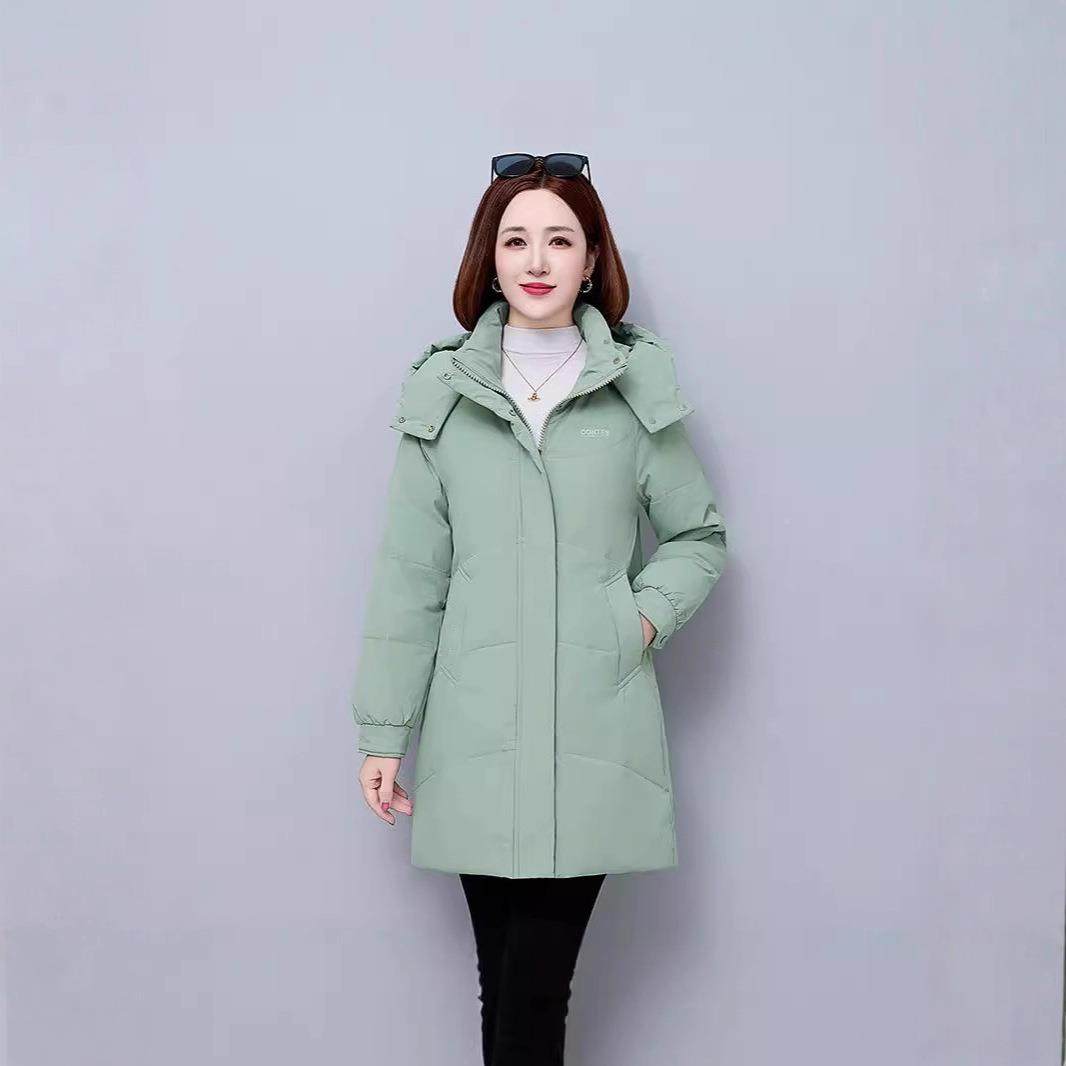 新款尚洋气妈妈大码白鸭绒轻薄羽绒服女中长冬季加9830厚款时外套