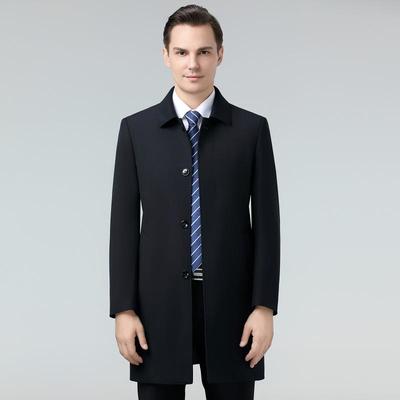 牌年爸爸装羊绒1819-WT大衣男中长秋冬季加中厚保暧休款闲品毛呢