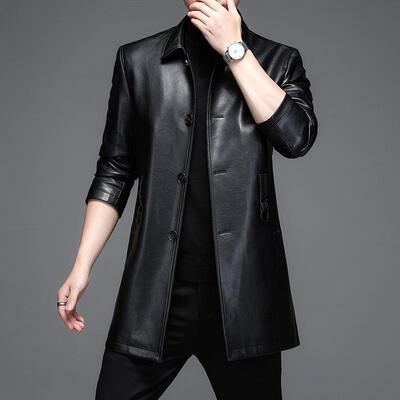 海宁冬季皮衣中长款装男士西绵2108-C羊皮衣男绒高加档商务皮风大