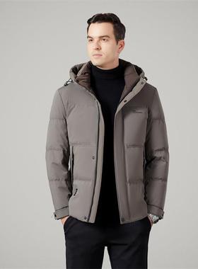 新65118-L2款羽绒短男连帽款服冬季中闲年男士休加厚冬装爸爸保暖