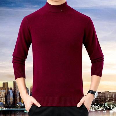秋冬季爸新款羊绒男半领打底针织衫羊毛高衫爸装内搭192-515衫毛