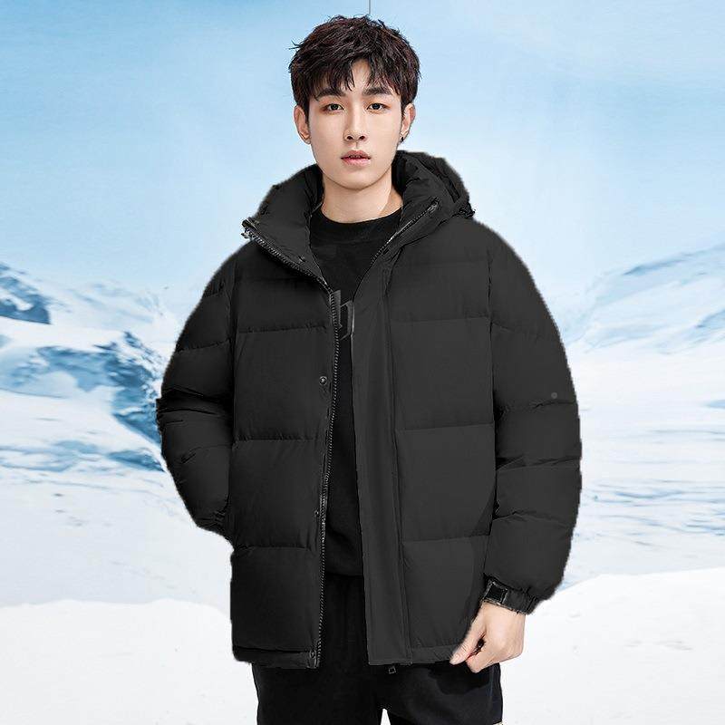 正品情侣男同款羽绒服短女款时冬季简约舒669适休闲宽松尚加外厚