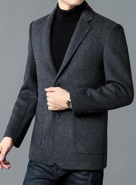11202西冬季男装服套外套新品恒源祥中年面西装领休闲单尼西服外