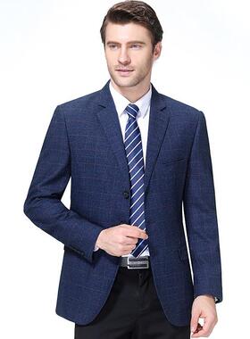 春秋新款年男士商务休百闲西装搭西便A1873-SP西外中套中厚款爸单