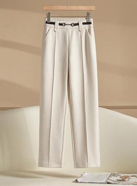 专柜品直筒裤羊毛呢裤子女秋冬正款爆小款装个子九分羊E68015毛西