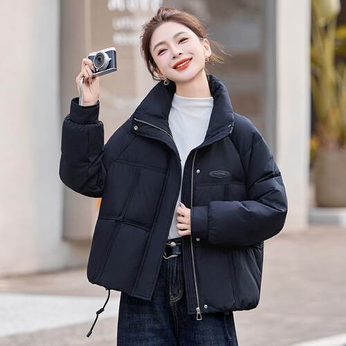 羽服领女短款冬装款立ZMU91Q保暖时尚气质小个子显新高鸭绒厚绒外