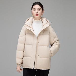 适内里锁温防寒防外套暖保811 新款 DD上 羽绒服女冬装 连风帽舒短款