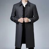 衣衣长款 PP年男风式 过膝单爸排扣外套商务休闲纯色大 中1935 秋季