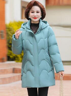 冬BF982-L9年中年妈妈白鸭身绒羽绒服女新款修显瘦连帽防寒加厚外