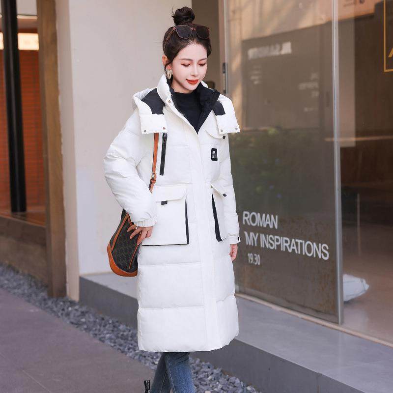 商棉879城同膝羽绒棉服女中长版冬季新款外套女款长版过宽松衣