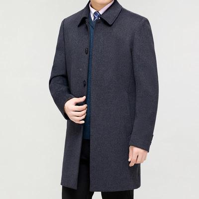 冬装款男士新老中长款绒大衣爸爸装保8023-1-O暖羽绒中年羊毛呢外