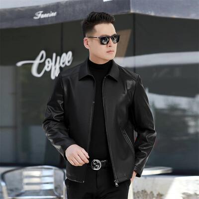 86885-F秋冬绵季新款男士海夹克皮衣外套务休闲男装宁商羊皮水洗
