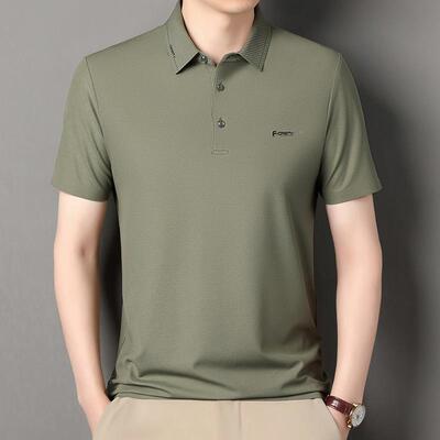 季短袖桑薄丝衫男商务休闲款上衣25010中老年蚕免烫夏抗皱翻领恤