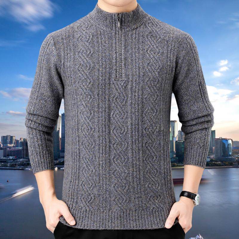 秋冬新款中老年装高毛翻衣JOQ%羊绒衫爸男爸装半拉链领羊毛衫,个性定制/设计服务/DIY,工作服/校服/商务服定制/加工,淘宝优惠券,粉丝福利购,淘宝优惠卷