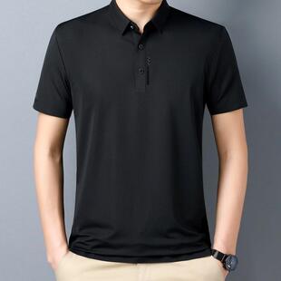 夏季 T胶衫 中年士短恤衫 爽无男痕压8818 翻领冰丝光棉体恤衫 袖