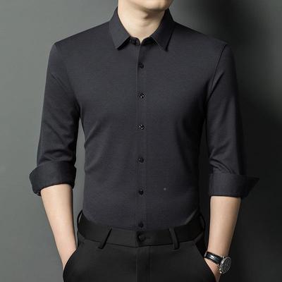 品品牌山羊绒时尚衬衫男秋冬季商务休正闲高端670/2406大气中年长