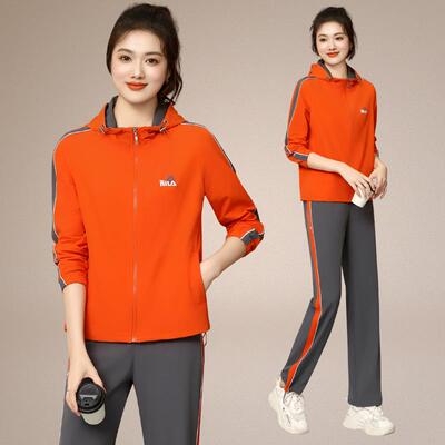 动套装女82226728秋新装款时尚减龄棉卫衣大码运动休闲两件服套跑