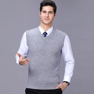 色休闲无袖 秋冬新款 KK背羊毛男马甲头纯装 羊套绒1919 毛衣心 男士