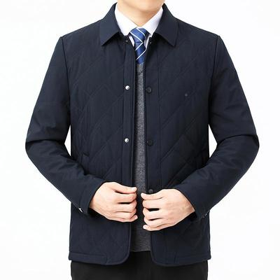 衣中年棉男翻领厚2183棉服冬装棉外套中老年爸爸加装桑蚕丝袄