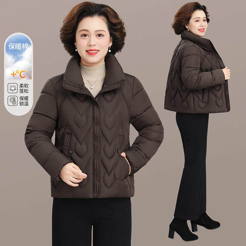 短款棉服女款爆新款冬季时尚宽松中款老年衣妈妈24-78521立棉领小