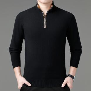 休闲绒毛8112 套拉链领装 衣厚款 秋冬羊衫 保暖羊毛衫 头中年男士