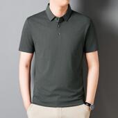 X薄商款 恤翻领K0809 衫 务休闲桑蚕丝半袖 体士恤 男夏季 男装 短袖