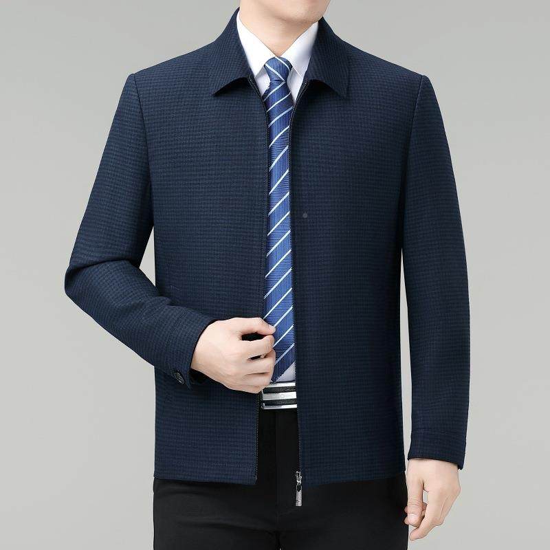 秋季中老年爸爸装羊毛夹克男商务公闲休翻领男A805士外务员格子套,户外/登山/野营/旅行用品,其他户外服装,淘宝优惠券,粉丝福利购,淘宝优惠卷