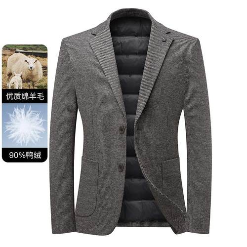 休胆闲西可服男加66.606厚外套冬卸羽绒内秋单西西装男士上衣