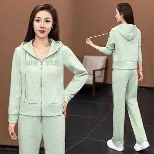 女 空棉松透气秋健气身套装 春秋女款 运动10182289宽两件套春薄款