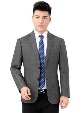 高毛西服男士秋料冬季6601中格子外套商务休闲西装免烫修年身档上