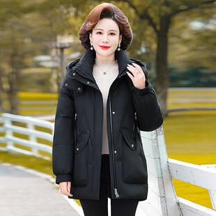 品牌羽绒服女8811短中年妈妈尚款新款时连帽加洋气厚宽松显瘦外套