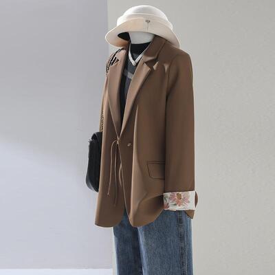 春秋装韩版休闲宽松早西装外套女款秋时新尚1557-I气质通勤西服上