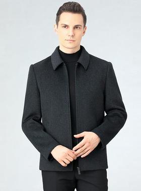冬装新款男双面呢夹式克商休闲羊28812-M时尚翻领务加厚毛呢子茄