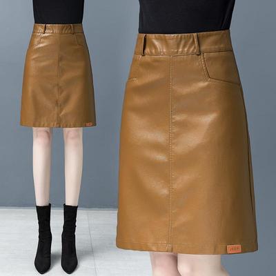 牌新款绵羊女士半身中裙防皮走光秋冬时尚韩版高休闲品腰99005皮