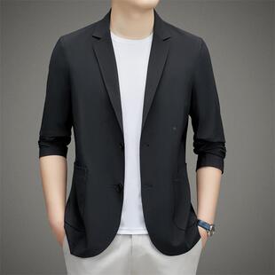 桑蚕晒2306 薄款 C丝西服商务休真闲青年防尚服时丝免烫西 男士 秋季