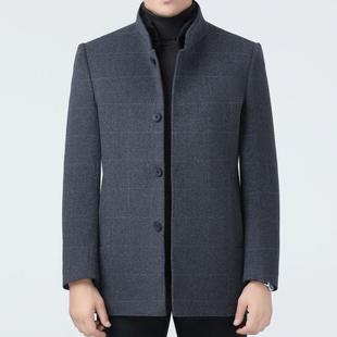中年立领羊绒大衣男2516-Q1绒中长款季加厚羽冬毛可拆卸内胆爸爸