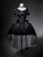 Original official Star Swan Dream lolita dark Gothic style girl dress, wedding daily short-sleeved dress thumbnail 4